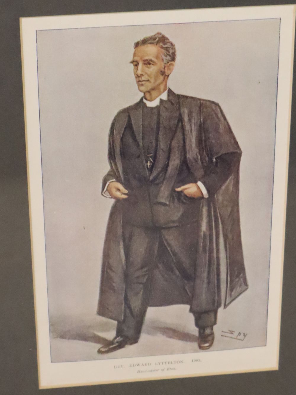 After Spy, seven colour prints, Sir H, Maxim, Rev. Joseph Wood, 4th Division, Anthony Hope, Headmaster of Eton, Ladysmith and Westminst